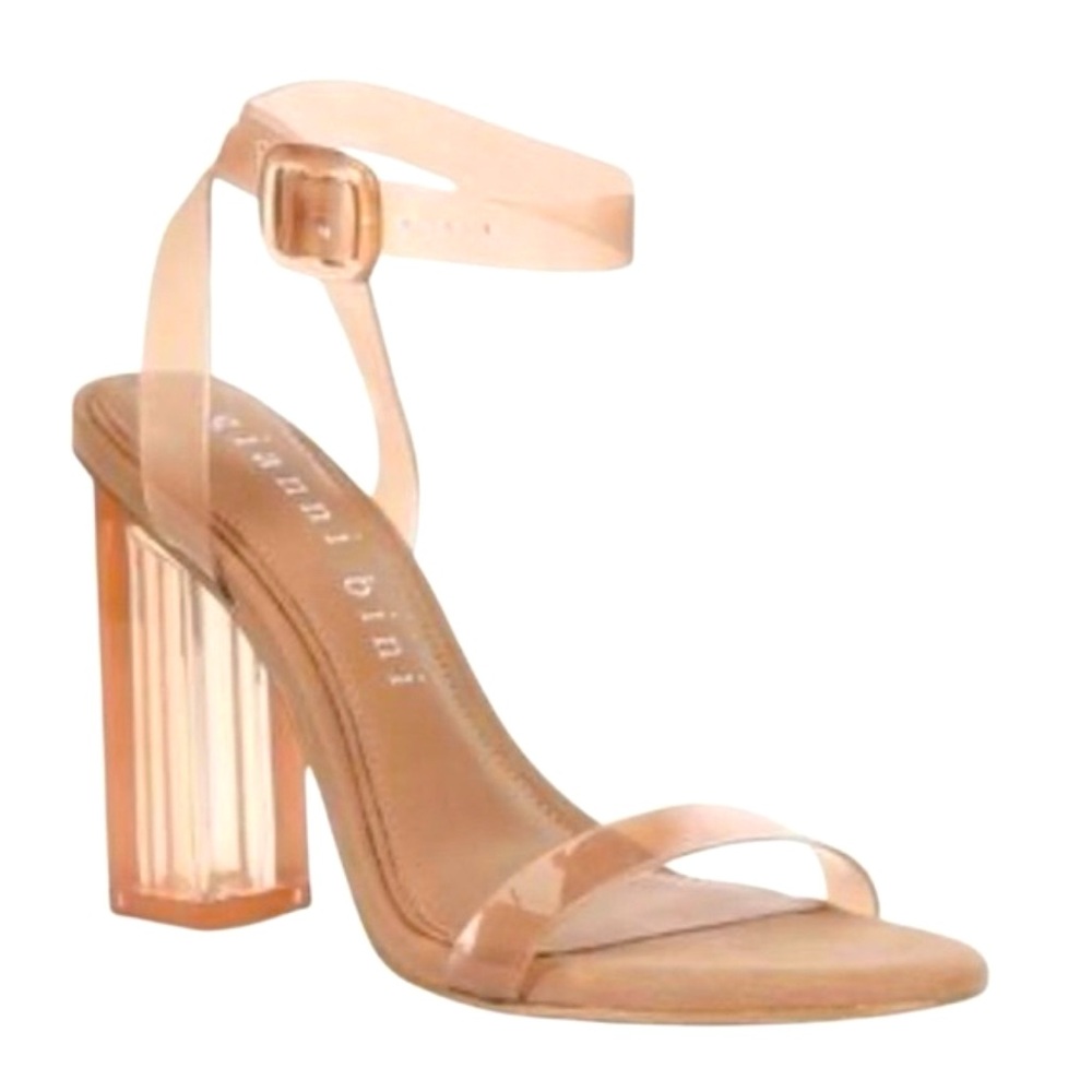Gianni Bini Liyra new skool vinyl clear block heels